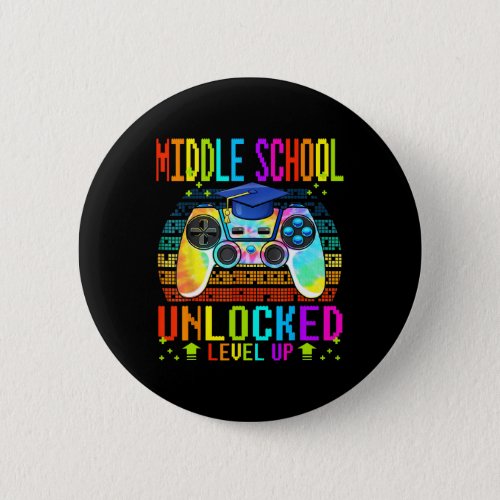 School Unlocked Level Up Gamer Back To School Tie  Button