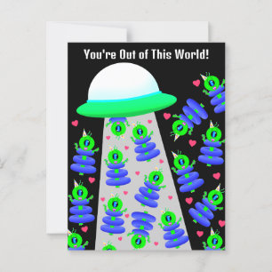 School Valentine with aliens by Jo Images Postcard