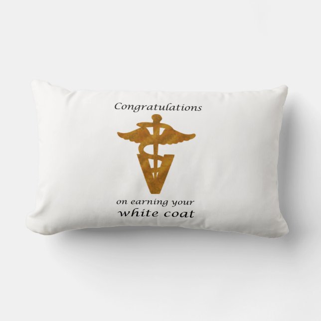 School Veterinary White Coat Ceremony Lumbar Pillow (Front)