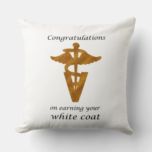 School Veterinary White Coat Ceremony Throw Pillow (Front)