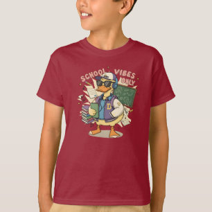 School Vibes Only – Duck with Shades and Headphone T-Shirt