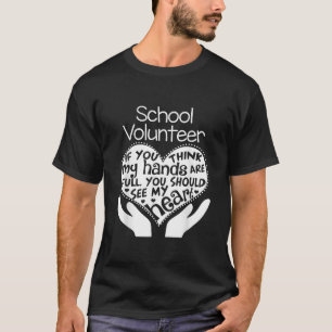 School Volunteer Hands Heart Parent Team Group Gif T-Shirt