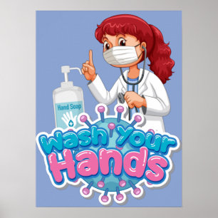 School Wash Your Hands Reminder Poster