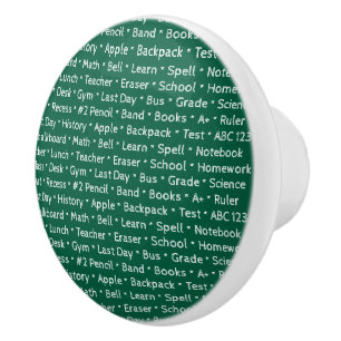 School Words Ceramic Knob 