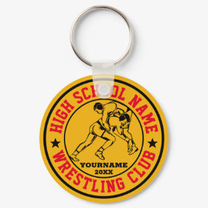 School Wrestling Team Wrestler Custom Color Sports Keychain