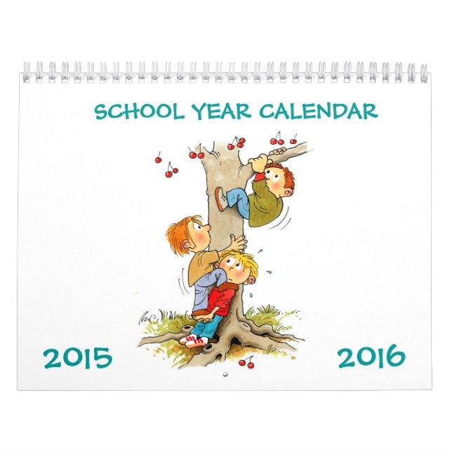 School Year Calendar 2015 - 2016 For Kids (Cover)