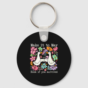 School year end make to may funny teacher goose keychain