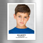 School Year Keepsake Photo Magnet<br><div class="desc">Capture your child's school year milestones with this elegantly designed keepsake photo magnet card, featuring a large snapshot-style composition with crisp, clean minimalist details. The elegant modern design highlights your child’s photo and milestone details, creating a keepsake that’s treasured, sophisticated and heartwarming. ◆︎◆︎◆︎ Perfect for sharing with family, commemorating school...</div>