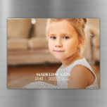 School Year Keepsake Photo Magnet<br><div class="desc">Capture your child's school year milestones with this elegantly designed keepsake photo magnet card, featuring an edge-to-edge photo and crisp, clean minimalist text details. The sophisticated modern design highlights your child’s photo and milestone details, creating a keepsake that’s treasured, elegant and heartwarming. ◆︎◆︎◆︎ Perfect for sharing with family, commemorating school...</div>