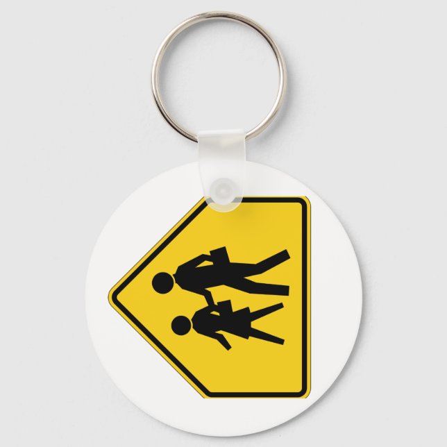 School Zone Highway Sign Keychain (Front)