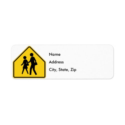 School Zone Highway Sign Label