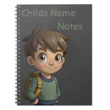 Schoolboy with backpack Notes  Notebook