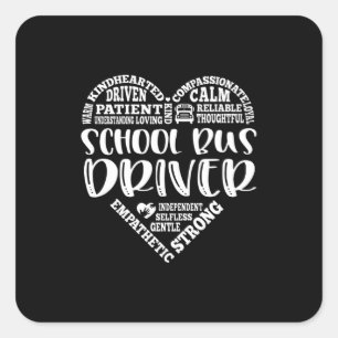 Schoolbus driver, school bus driver square sticker