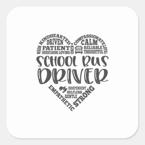 Schoolbus driver school bus driver square sticker