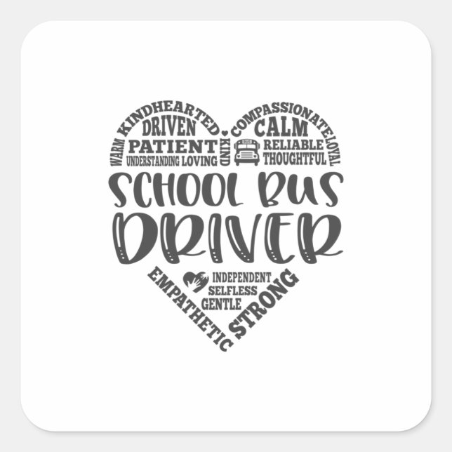 Schoolbus driver, school bus driver square sticker (Front)