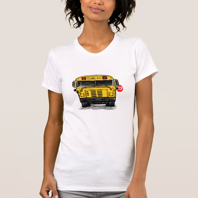 schoolbuswithstopsignwomensteeshirt T-Shirt (Front)