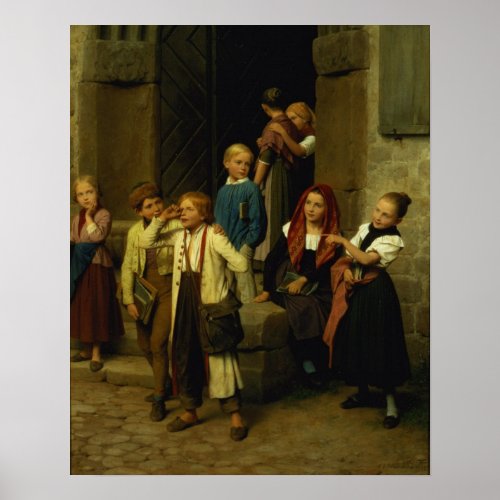 Schoolchildren Watching a Boy Cry 1861 Poster