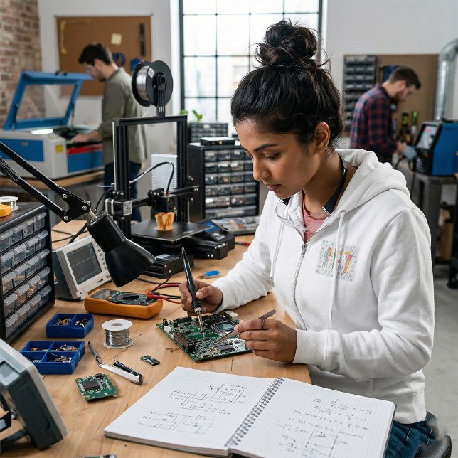 Schoolgirls with Oversized School Stationery  Hoodie (Creator Uploaded)