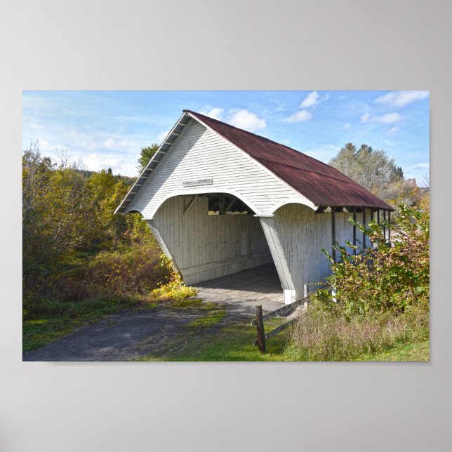 Schoolhouse Covered Bridge, Vermont Poster (Front)