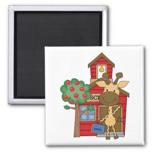 Schoolhouse Giraffe Magnet