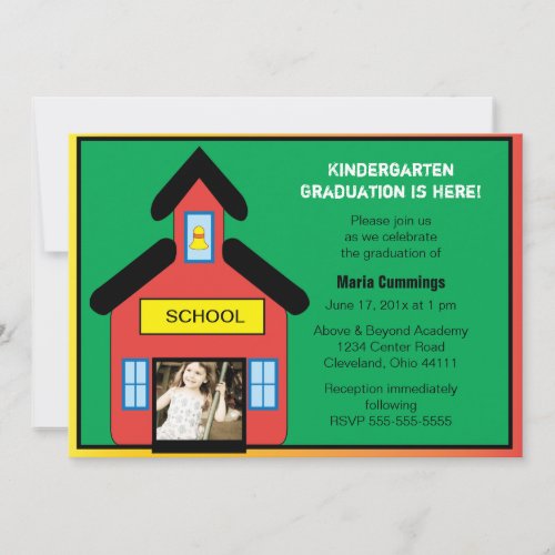Schoolhouse Graduation Invitation