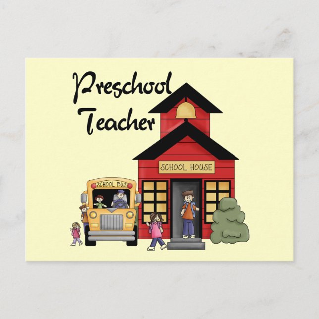 Schoolhouse Preschool Teacher Tshirts and Gifts Postcard (Front)