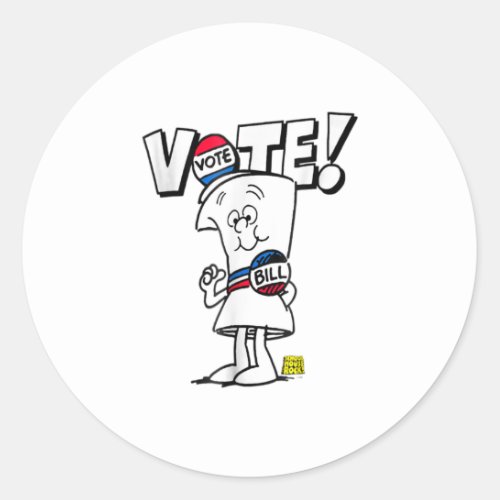 Schoolhouse Rock Vote with Bill Classic Round Sticker