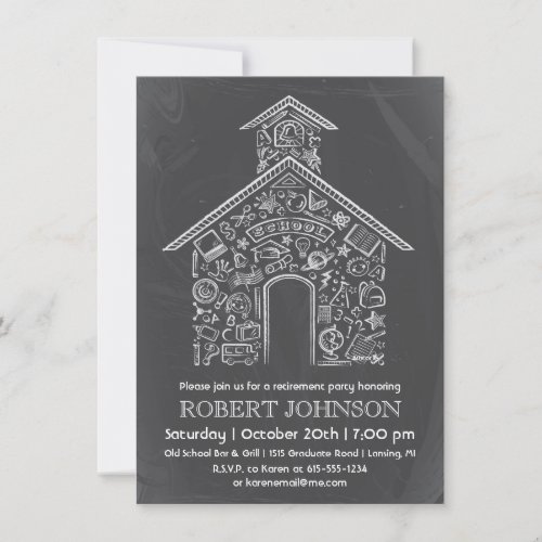 Schoolhouse Teacher Retirement Invitation