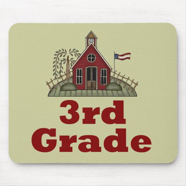 Schoolhouse Third Grade Teacher Mousepad (Front)