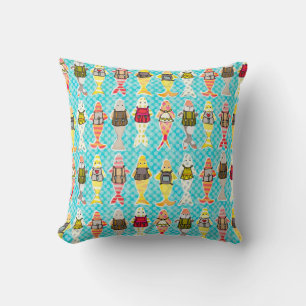 schooling fish throw pillow