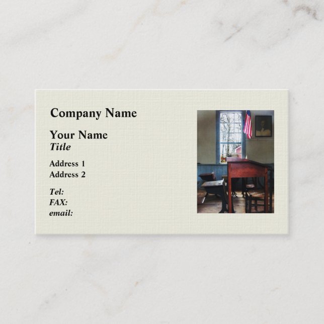Schoolmaster's Desk Business Card (Front)