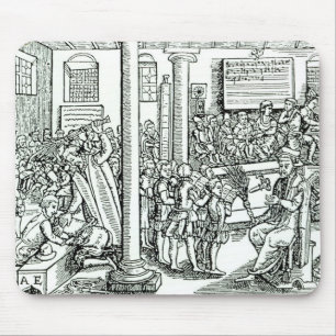 Schoolroom scene in Tudor times Mouse Pad