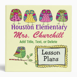 School's a Hoot -  OWL 3 Ring Binder