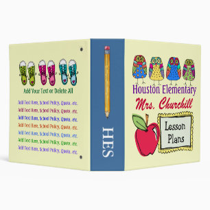 School's a Hoot - OWL 3 Ring Binder