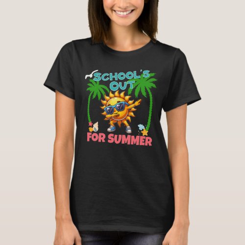 Schools Out for Summer Fun Colorful Bold T_Shirt