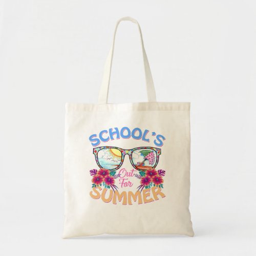 Schools out for summer funny teacher last day of  tote bag