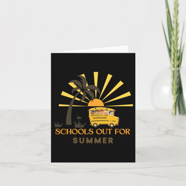 Schools Out For Summer- Happy Kids  Card (Front)