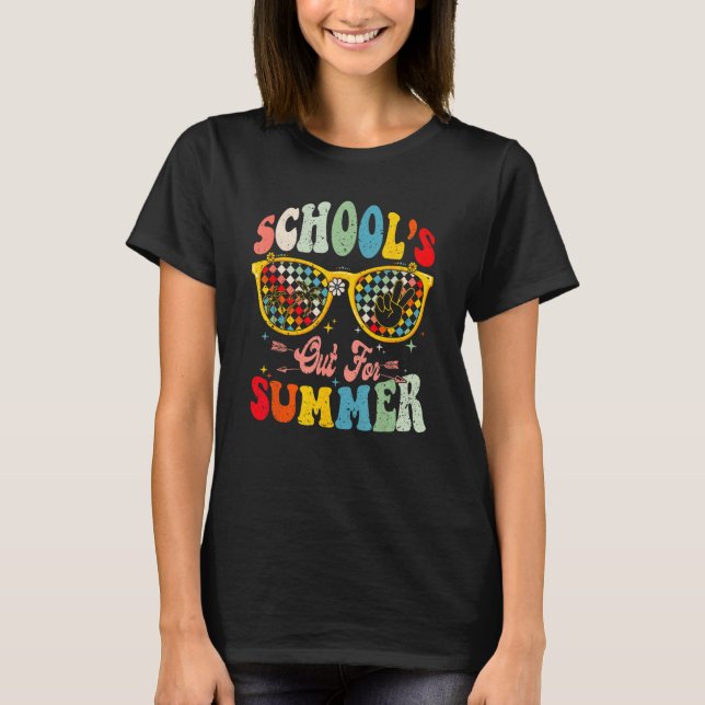 School's Out For Summer Retro Sunglasses Last-Day  T-Shirt (Front)