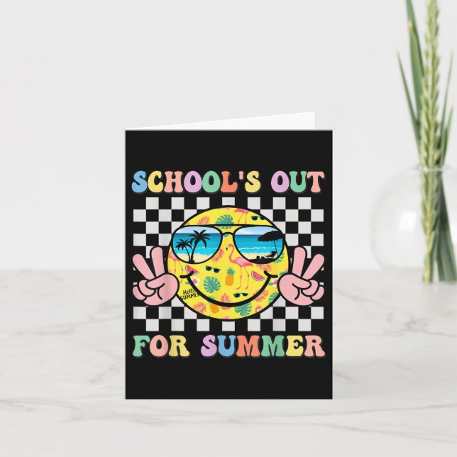 Schools Out For Summer Smile Teacher Kids Last Day Card (Front)