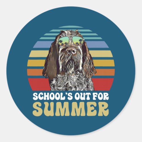 Schools Out for Summer Spinoni Italiani Dog Classic Round Sticker