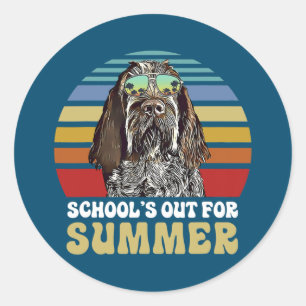 Schools Out for Summer Spinoni Italiani Dog Classic Round Sticker