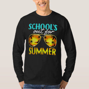 Schools Out For Summer Sunglasses Beach Sunset T-Shirt