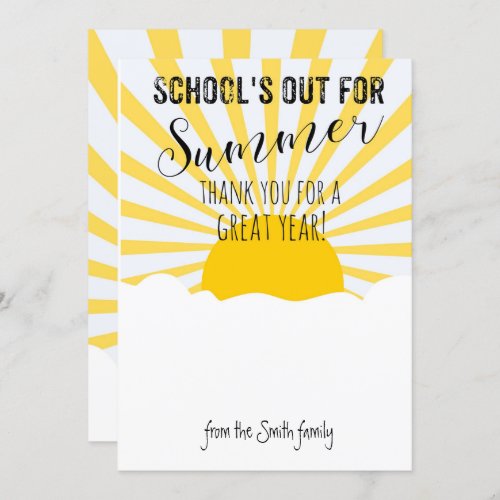 schools out for summer teacher CARD HOLDER