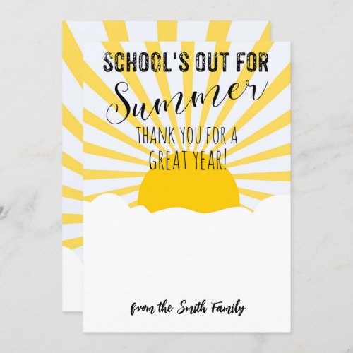 SCHOOLS OUT FOR SUMMER teacher gift card holder