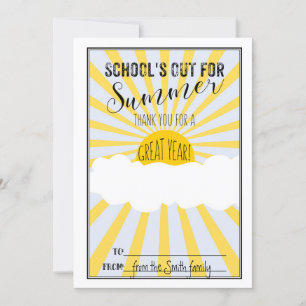schools out for summer teacher gift CARD HOLDER