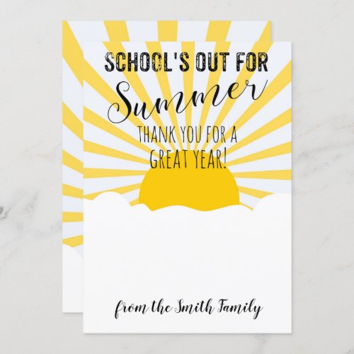 SCHOOLS OUT FOR SUMMER teacher gift card holder
