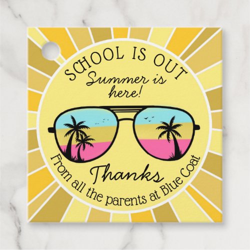 schools out for summer teacher gift favor tags