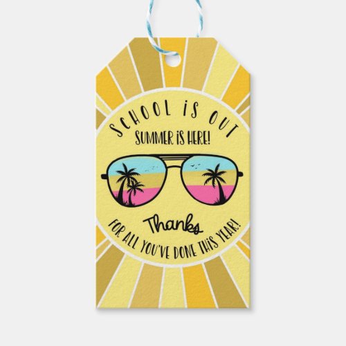 schools out for summer teacher gift gift tags