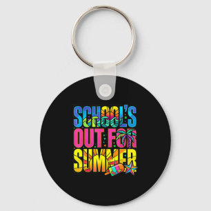 School's out for summer teachers students last day keychain