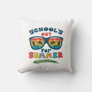 School's out for Summer Vintage Last Day Of School Throw Pillow